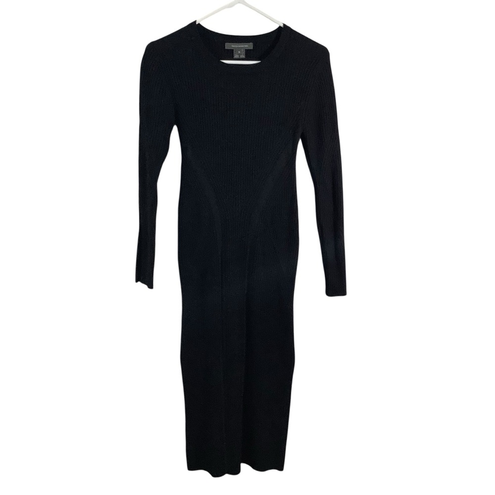 French Connection Black Long Sleeve Knit Dress